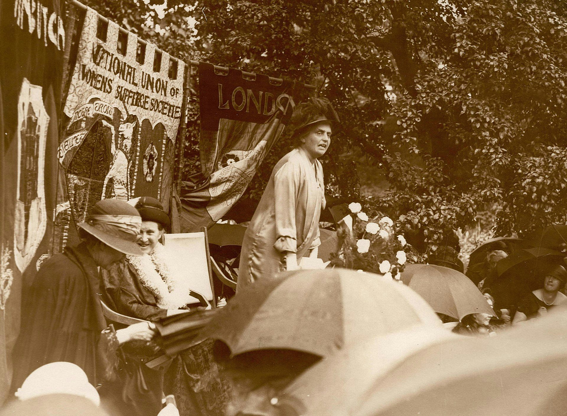 Eleanor Rathbone at a Votes for Women march.