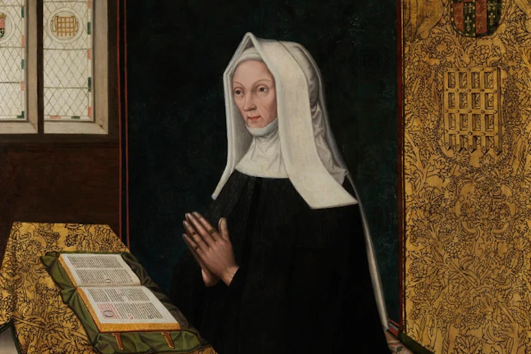 Portrait of Lady Margaret Beaufort praying in a habit.