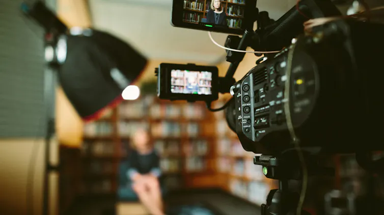 A subject seen through a camera.