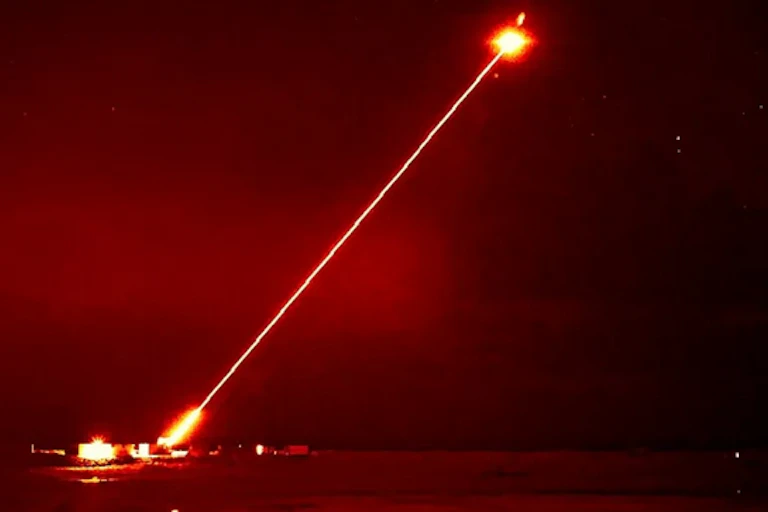 Image from Dragonfire laser system test firing.