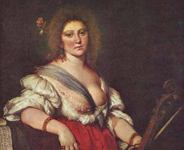 Retrato de Barbara Strozzi pintado por Bernardo Strozzi alrededor de 1630.