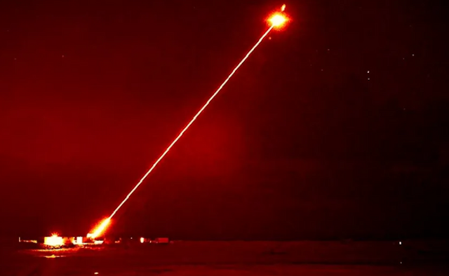 Image from Dragonfire laser system test firing.