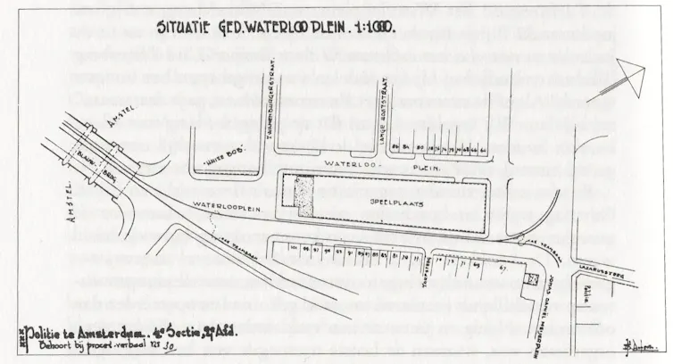 An archival street map.