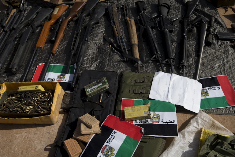 Guns and flags