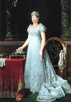Portrait of Marie Louise in tiara and long blue gown