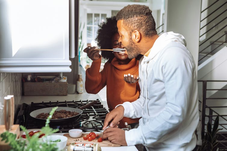 Woman gets man to try her cooking