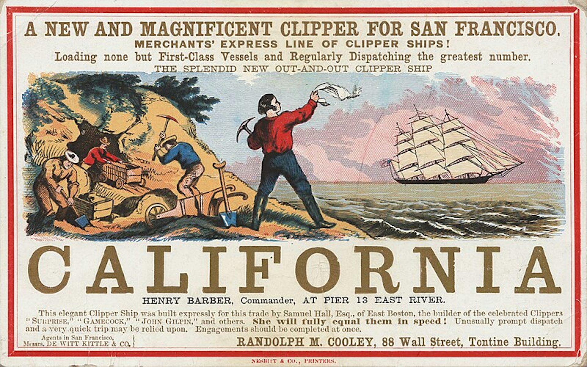 Affiche de l’époque de la ruée vers l’or