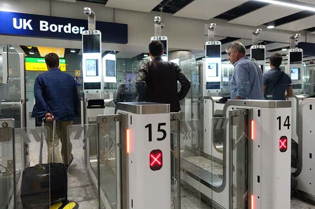 Travellers entering the UK border via e-gates