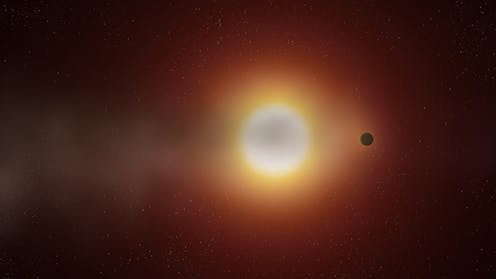 Exoplanet WASP-69b has a cometlike tail – this unique feature is helping scientists like me learn more about how planets evolve