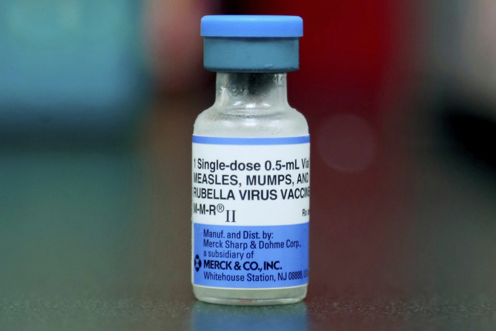 A vial of the MMR vaccine.