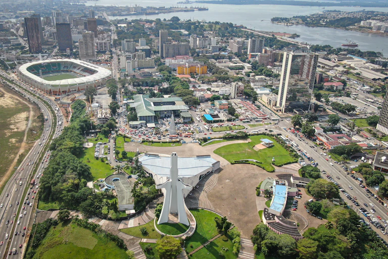 Vue aérienne d'Abidjan