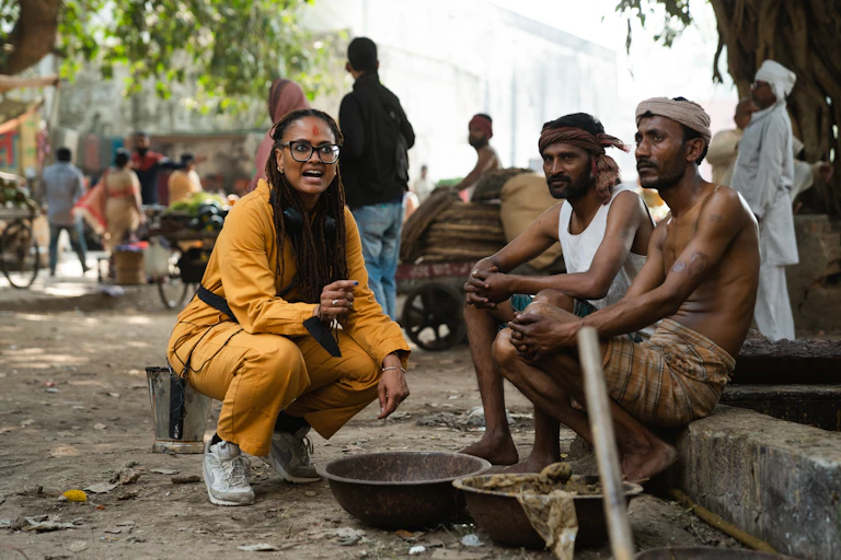 Director Ava DuVernay filming in India.