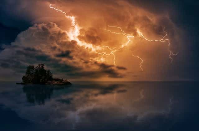 Photographie d'un orage.
