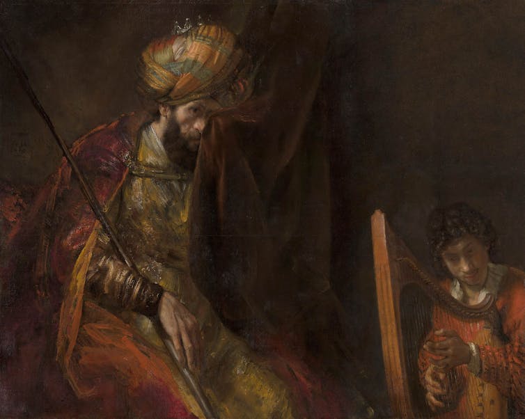 Saul and David by Rembrandt (1650).