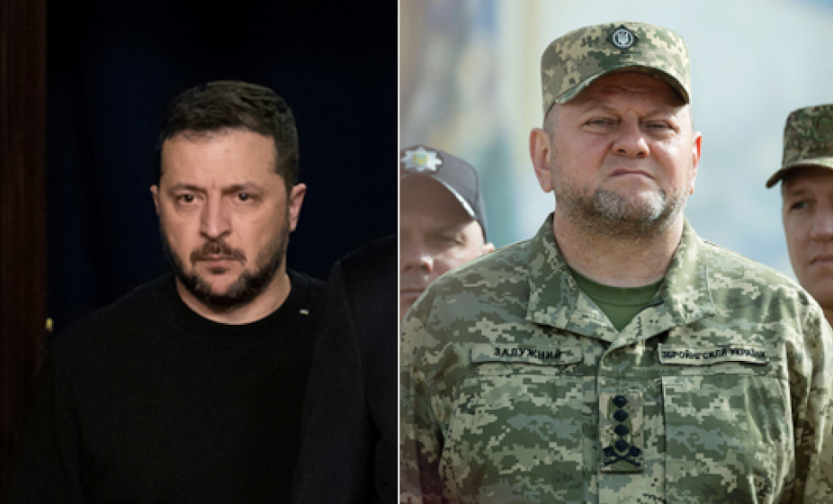 Portrait shots of Ukrainian president, Volodymyr Zelensky and commander-in-chief, Valeriy Zaluzhny