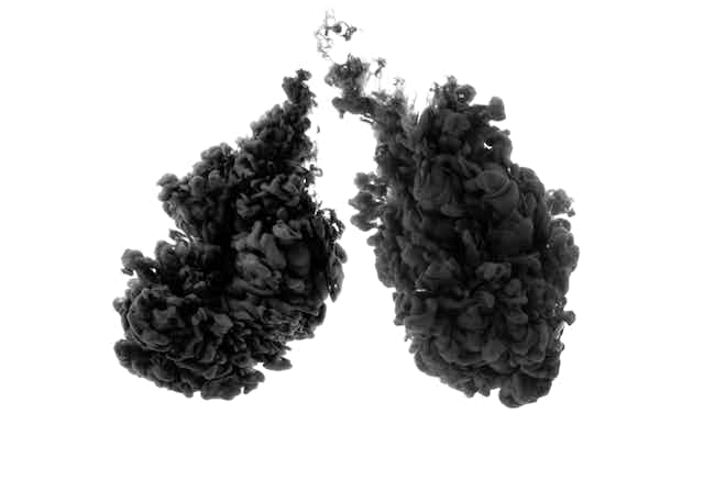 Ilustração de fumaça em formato de pulmões