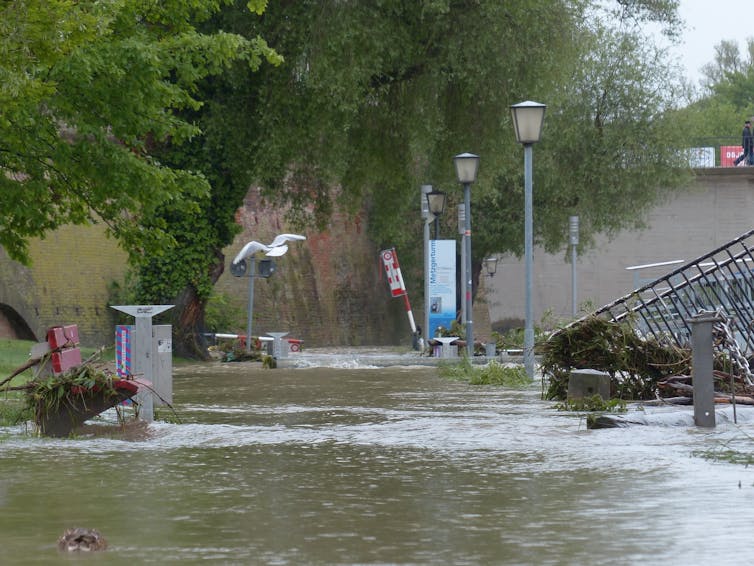 Inundación de la ciudad de Ulm por el río Danubio