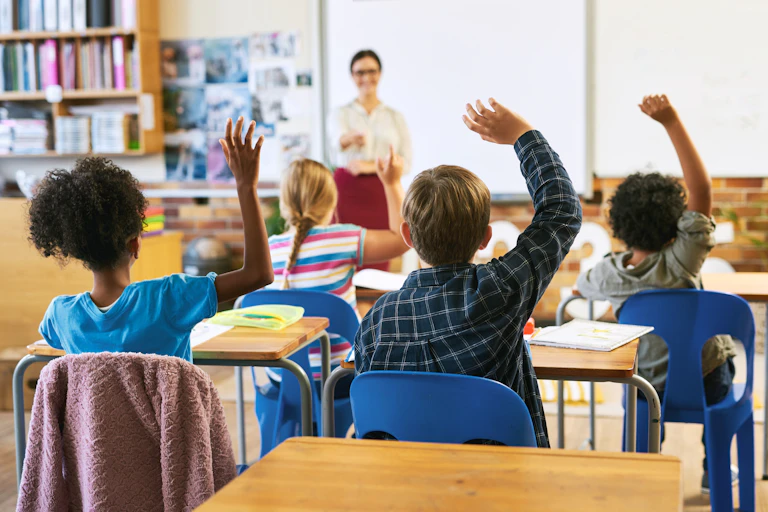 Children in a classroom.