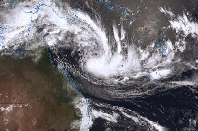 cyclone kirrily approaching Queensland coast