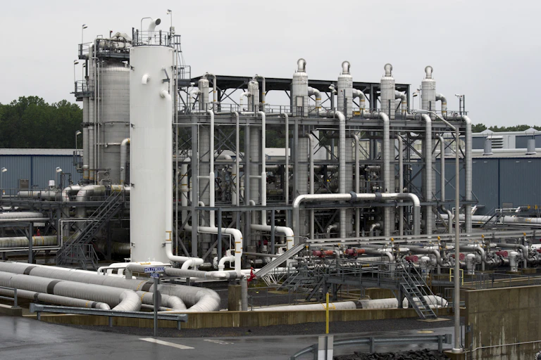 A massive array of vertical and horizontal pipes