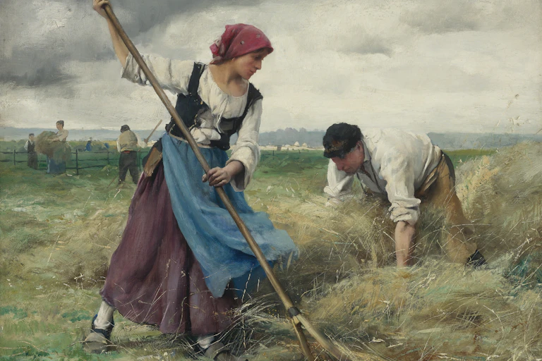 Tableau de Julien Dupré, représentant la Récolte des foins