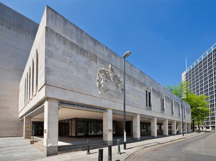 Modern concrete building and blue sky