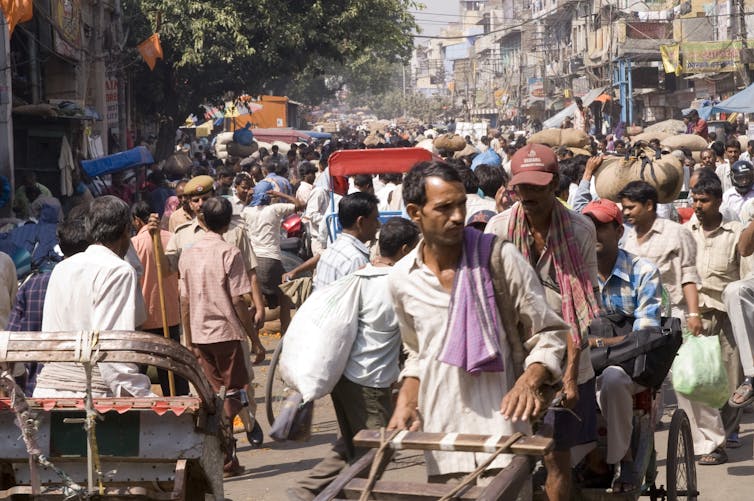 A busy street in Delhi, India