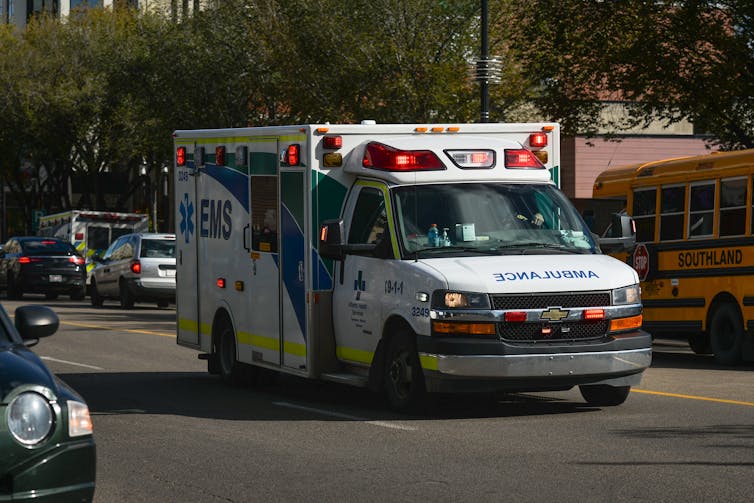 Canadian ambulance on street