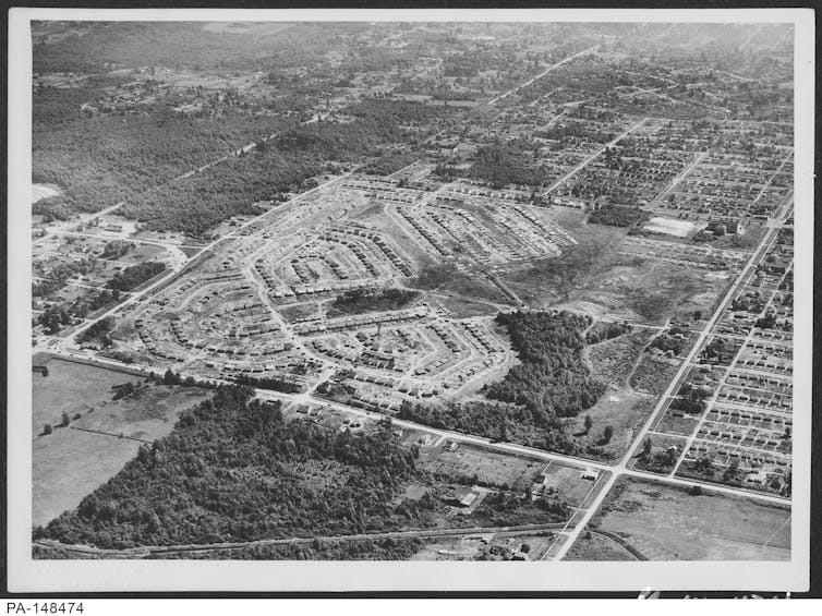Aerial photo of neighbourhood