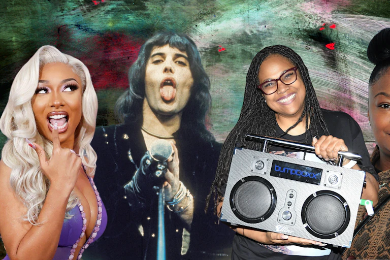 Megan Thee Stallion, Freddie Mercury, Monie Love and Roxanne Shanté.