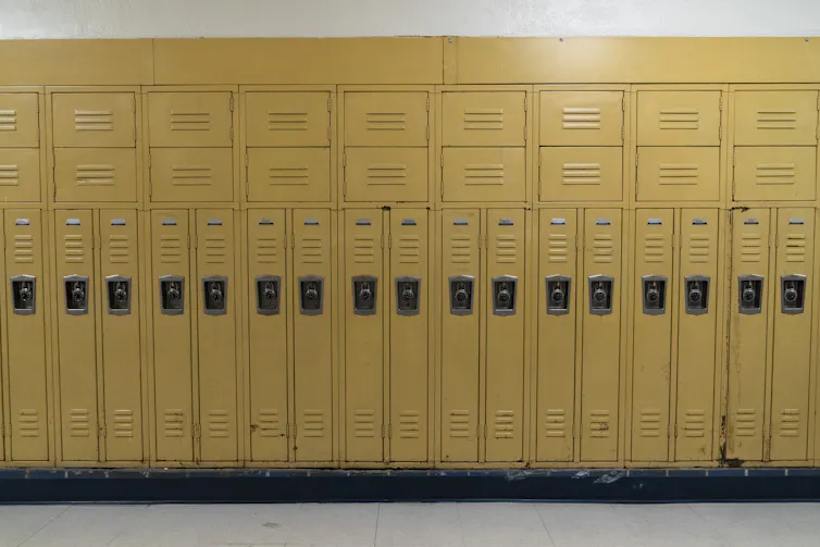 A row of lockers.