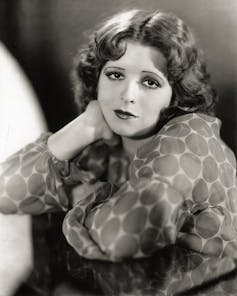 Clara Bow in a black and white photo