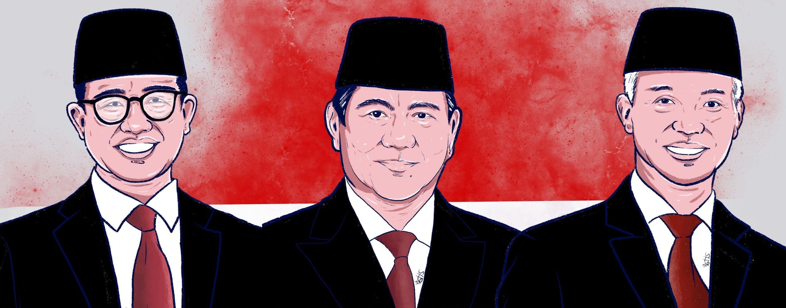 Ketiga calon presiden Indonesia masih dihantui catatan HAM yang mengkhawatirkan