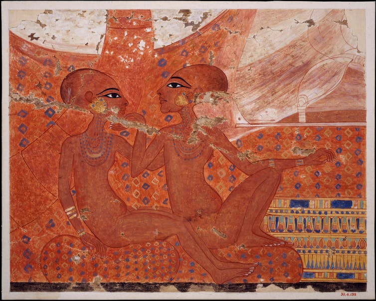Egyptian painting of two princesses