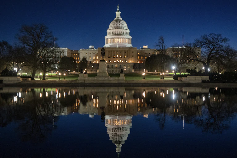 Sunrise at the US Capitol in Washington, DC