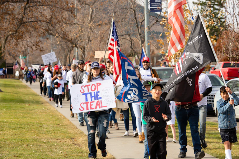 Protesters gather for 'Stop the Steal' rally at the Capitol, supporters of Donald Trump protest media election results declaring Joe Biden president elect.
