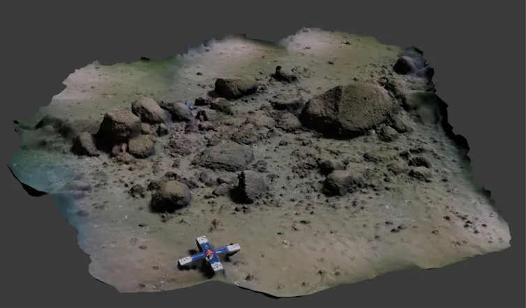 3D model of the submerged wall.