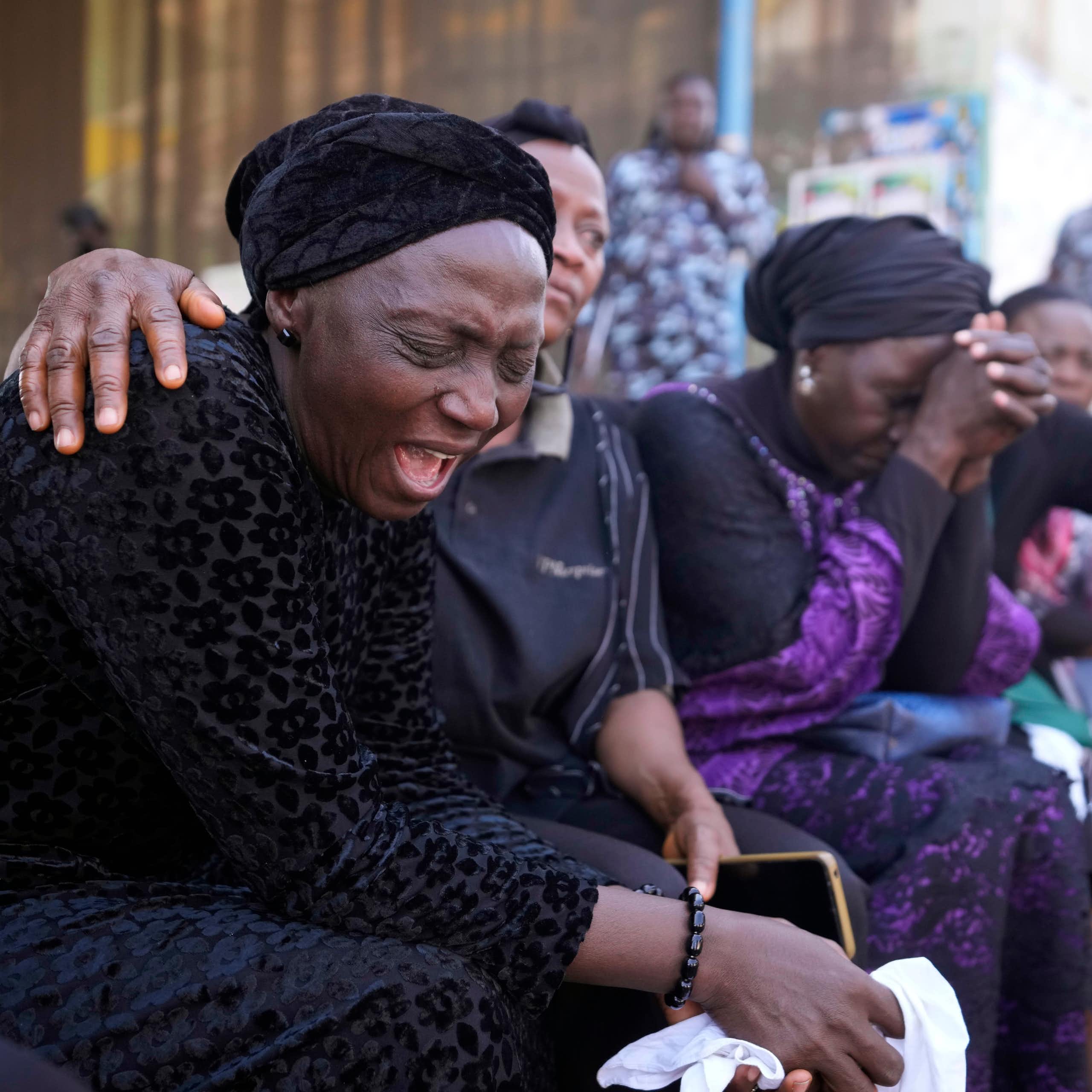 Women in Nigeria cry over attacks on civilians.