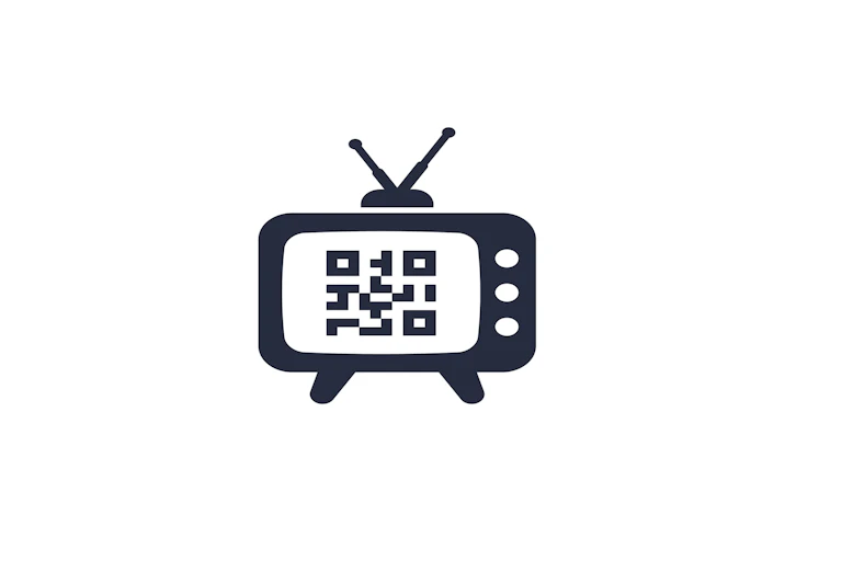 Una televisión con un código QR dentro.