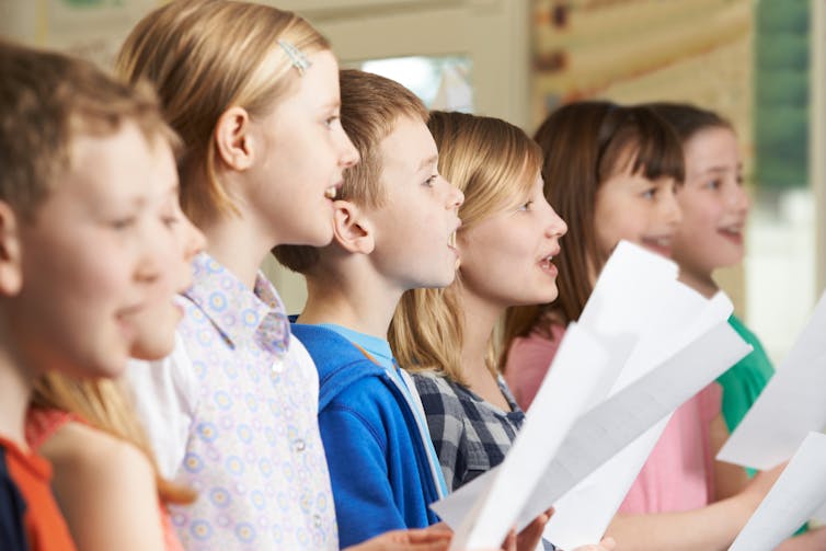 Children singing together