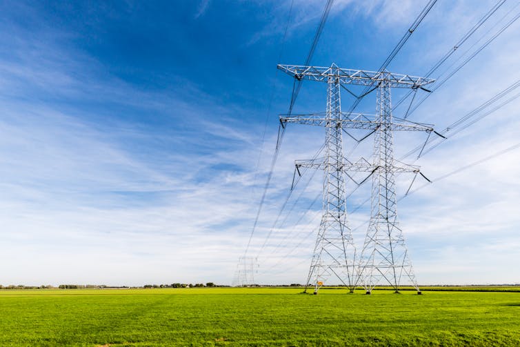 transmission lines on farmland