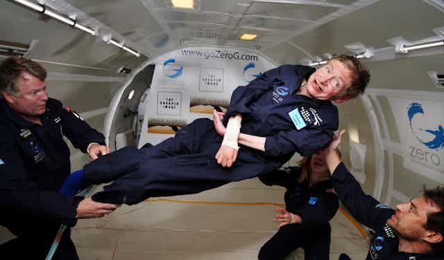 Physicist Stephen Hawking in Zero Gravity NASA 