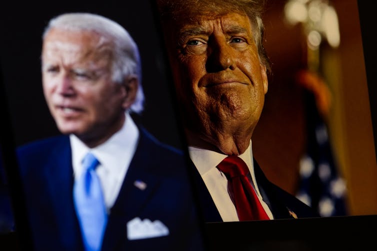 Images of Joe Biden and Donald Trump.