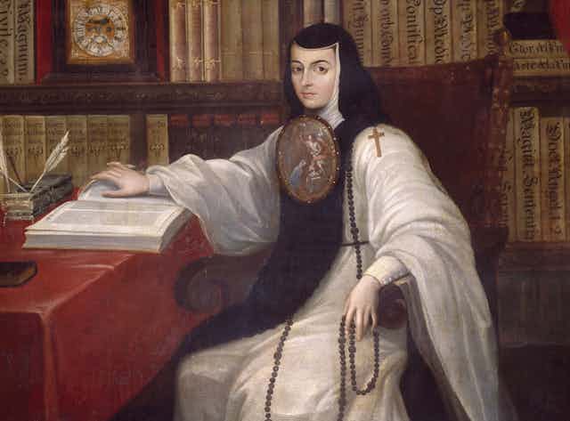 Retrato de sor Juana Inés de la Cruz por Miguel Cabrera.