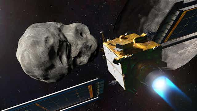 Nasa's Dart spacecraft closing in on Dimorphos.