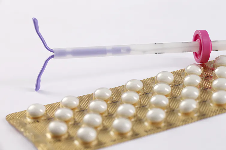 An IUD and birth control pills