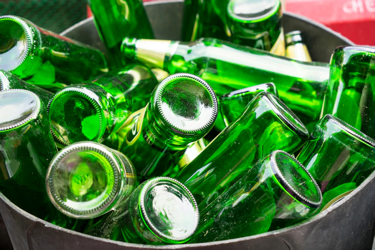 Empty beer bottles