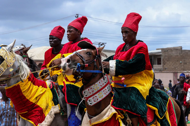 Three men on horses