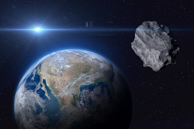 Artist's impression of Chicxulub asteroid.