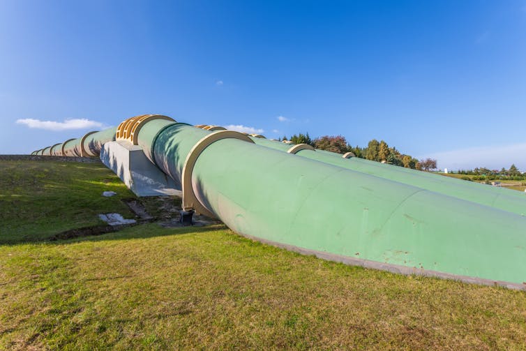 large pipes on grass
